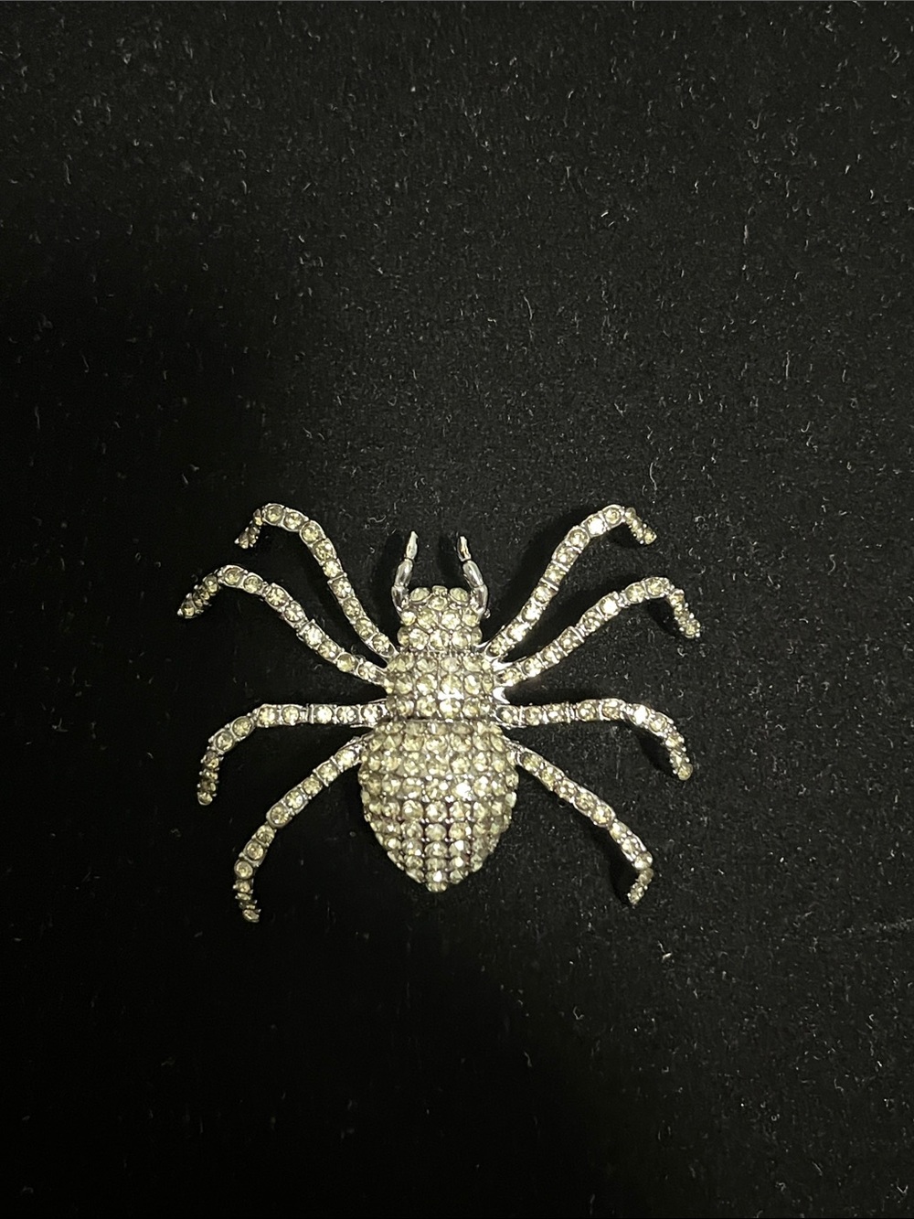 Rhinestone Spider Brooch